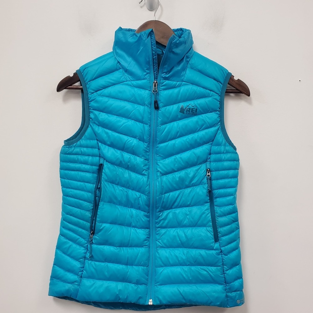 Rei Co-op Womens Down Puffer Vest Size XS Pertex Quantum Layer Outdoor Blue